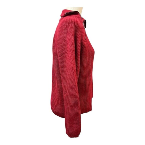RD Style Oversized Sweater Womens Quarter Zip Mock Neck~Size XS~Red NWOT L10 19 - Picture 6 of 12